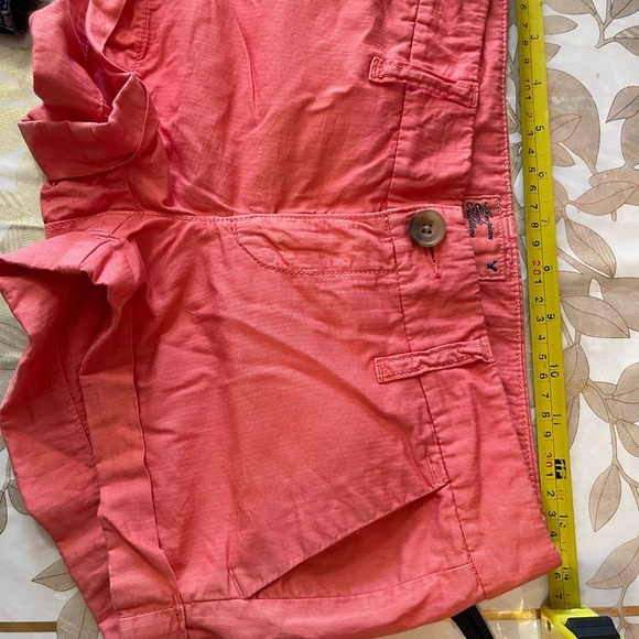 Set Of 2 American Eagle Outfitters Cotton  Shorts Sz 0/ 00 Blue/ Coral - Picture 5 of 9